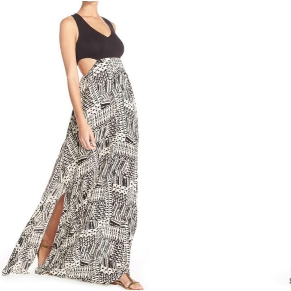 L*Space Ivory Coast Sleeveless Cutout Maxi Dress Black Small